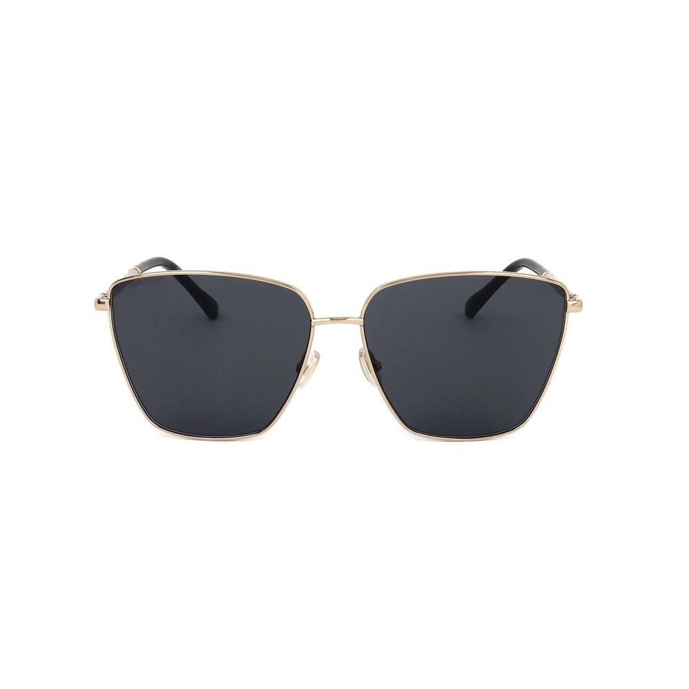 JIMMY CHOO EYEWEAR Crystal-Embellished Square Gold Frame Sunglasses NEW - Picture 2 of 10